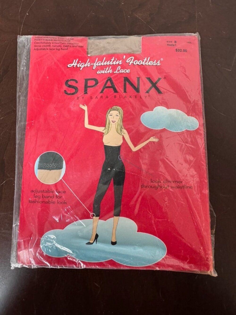 NEW Spanx High-Falutin' Footless HIGH WAIST Lace SHAPEWEAR Sz B NUDE 1